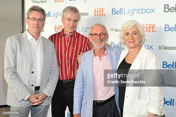 Piers Handling, John Patrick Shanley, Norman Jewison, and Olympia Dukakis attend Norman Jewison Hosts A Screening Of "Moonstruck" With Olympia...