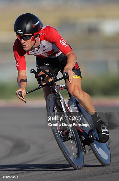 Levi Leipheimer of the USA and riding for Team Radioshack races to second place in the Individual Time Trial during Stage Three of the Tour of Utah...