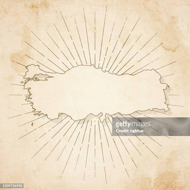 turkey map in retro vintage style - old textured paper - map southeast asia vector stock illustrations
