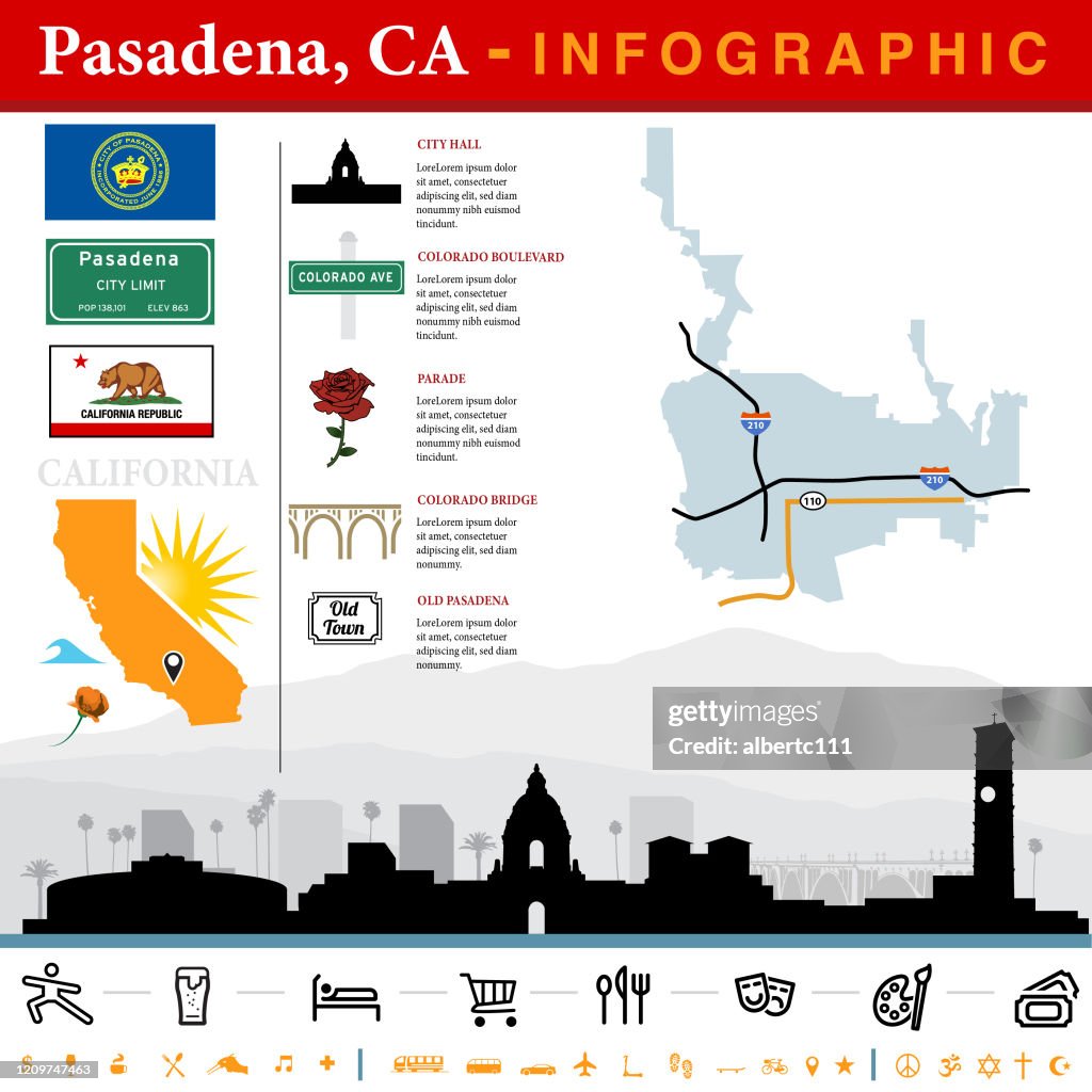 Pasadena California Infografik Design