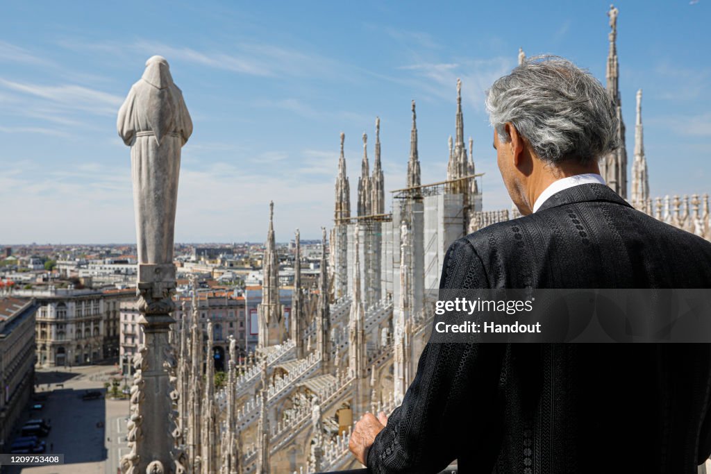 Andrea Bocelli 'Music For Hope' Easter Concert - Duomo Cathedral In Milan