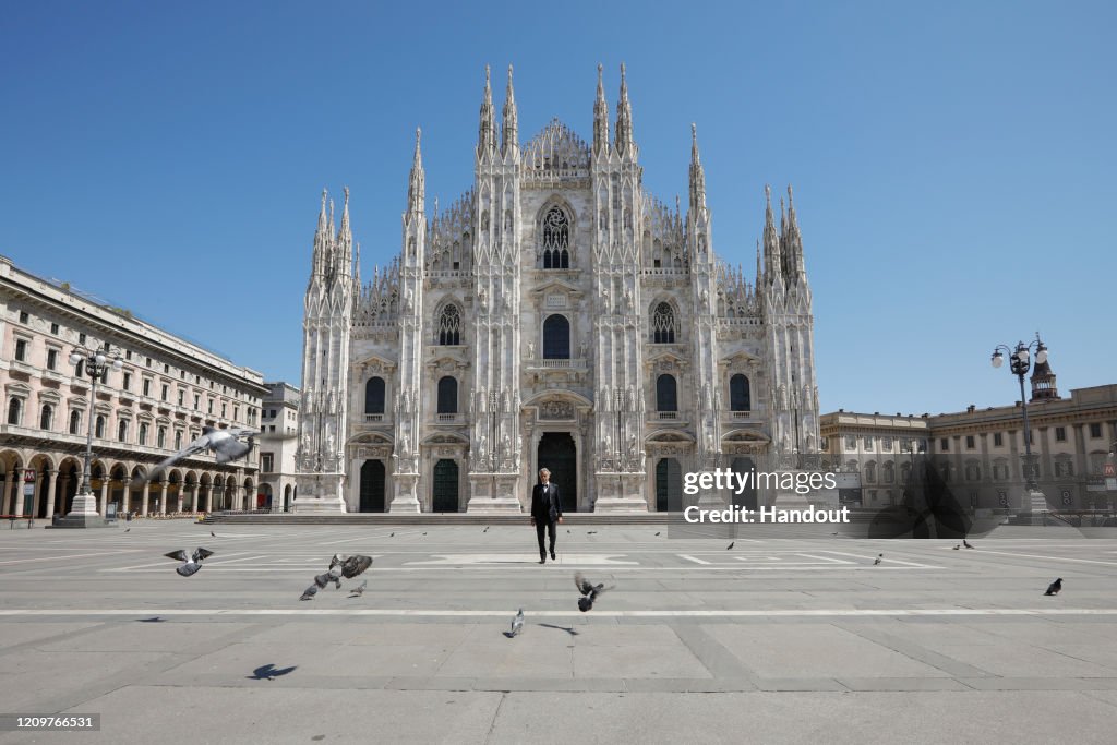 Andrea Bocelli 'Music For Hope' Easter Concert - Duomo Cathedral In Milan