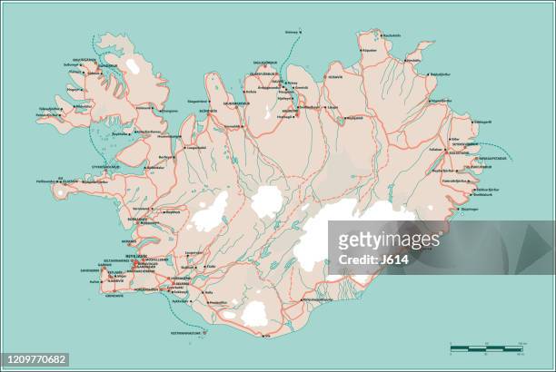 アイスランドのロードマップ - レイキャビク点のイラスト素材／クリップアート素材／マンガ素材／アイコン素材