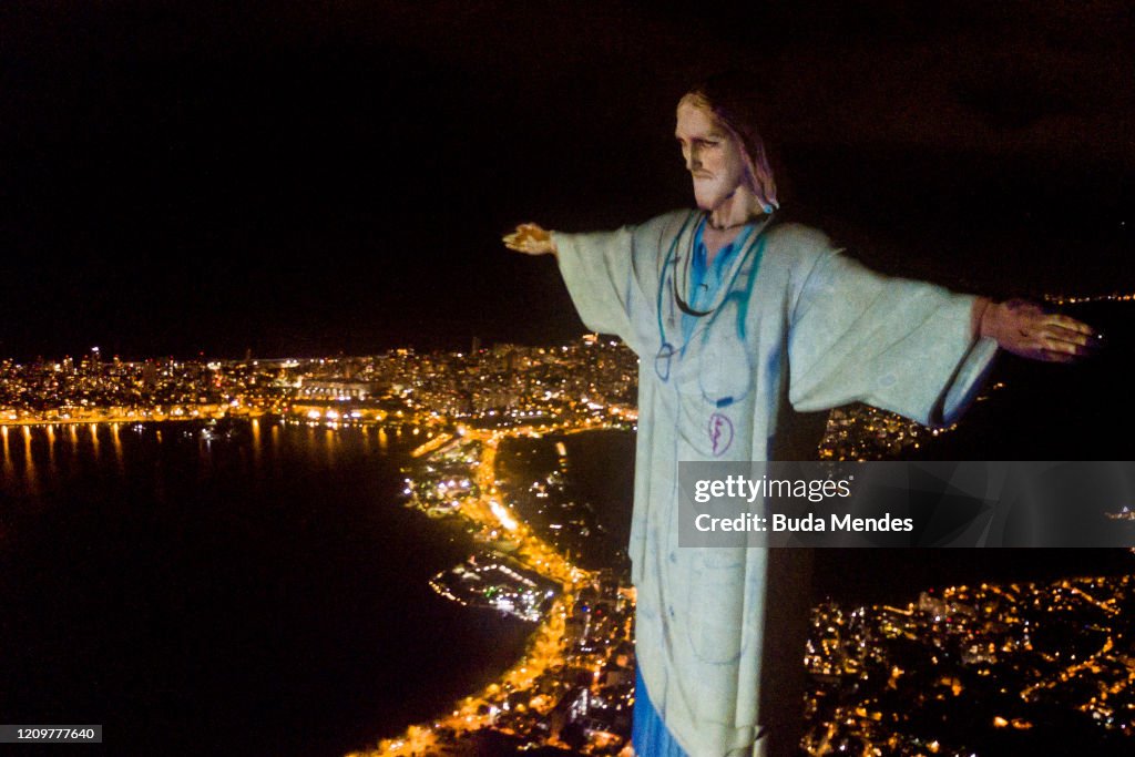 Act of Consecration of Brazil and Tribute to Medical Workers at the Christ the Redeemer Amidst the Coronavirus (COVID - 19) Pandemic