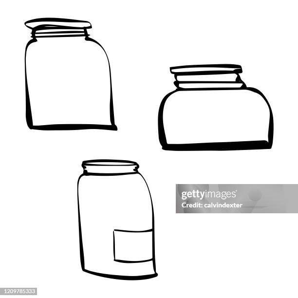 jars ink illustrations - ceramic jar stock illustrations