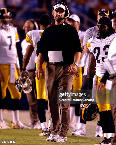 Head coach Bill Cowher of the Pittsburgh Steelers in a 23 to 13 loss to the San Diego Chargers on October 8, 2006 at Qualcomm Stadium in San Diego,...