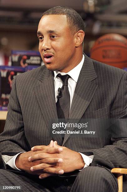 John Starks during John Starks Signs His Book "John Starks: My Life" at the NBA Store in New York City - July 21, 2005 at NBA Store in New York City,...