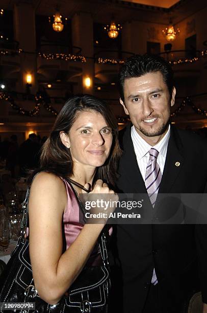 Mia Hamm and Nomar Garciaparra at the Greater New York March of Dimes 22nd Annual Sports Luncheon at the Waldorf-Asoria Hotel in New York City on...