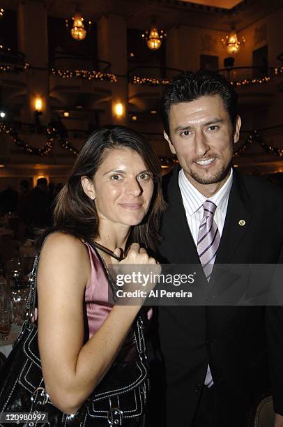 Mia Hamm and Nomar Garciaparra at the Greater New York March of Dimes 22nd Annual Sports Luncheon at the Waldorf-Asoria Hotel in New York City on...