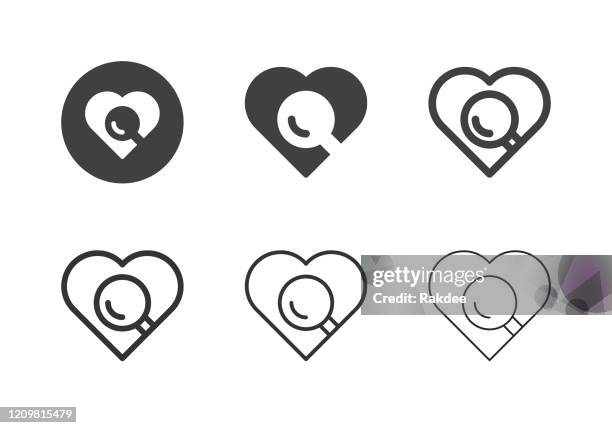 finding love icons - multi series - parcel tracking stock illustrations