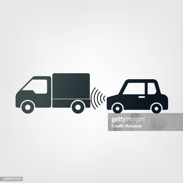 car stop assistant - suv isolated stock illustrations