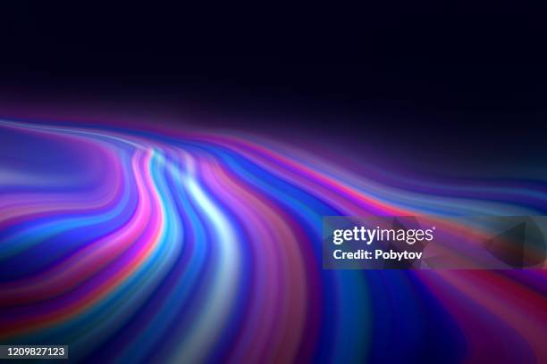 rainbow road - clouds black background stock illustrations