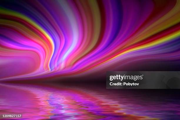 rainbow road above the water - snapshot background stock illustrations