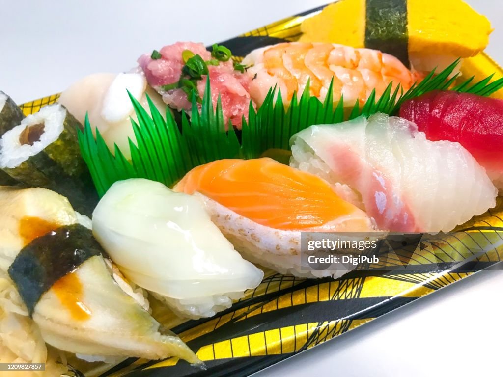 Sushi bento close-up