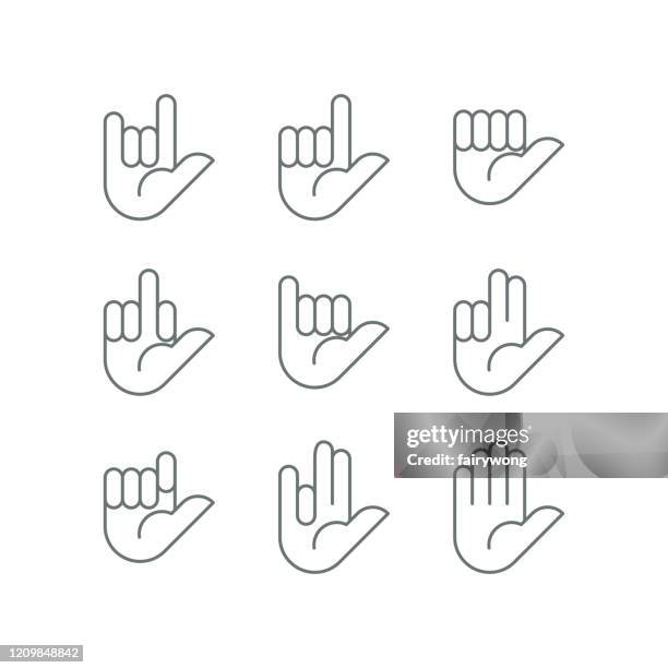 hand gestures icons - hand squeeze stock illustrations