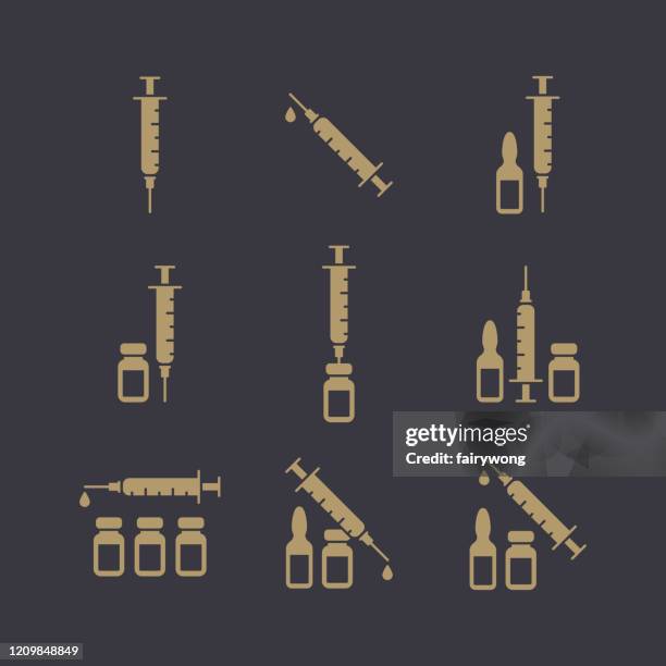 syringe injection icon - plastic injection stock illustrations