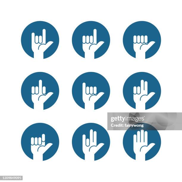 hand gestures icons - hand squeeze stock illustrations