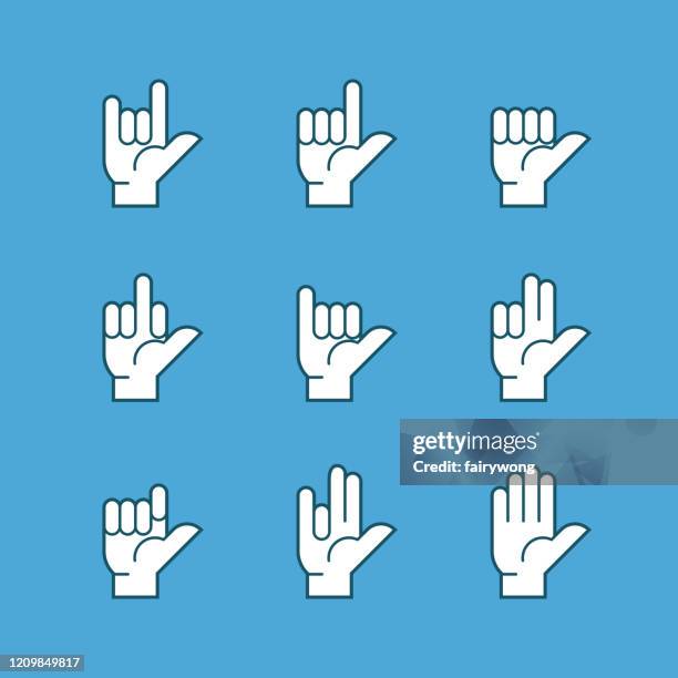 hand gestures icons - hand squeeze stock illustrations