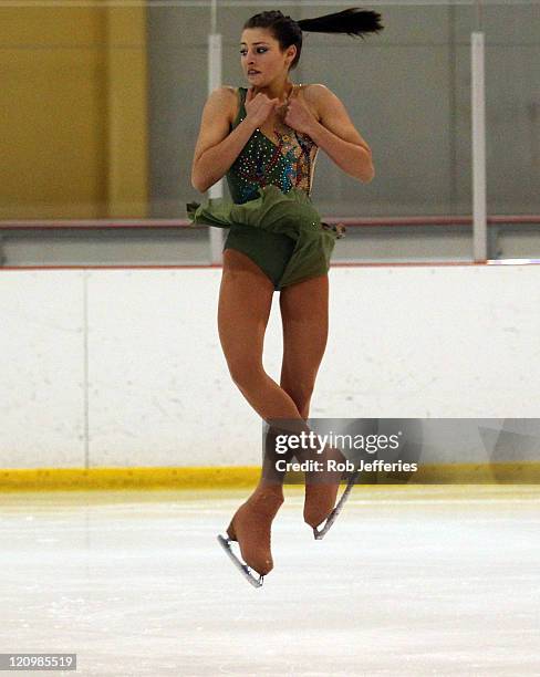 Chantelle Kerry of Australia competes in the Junior Ladies Free Skating competition during day one of the Winter Games NZ at Dunedin Ice Stadium on...