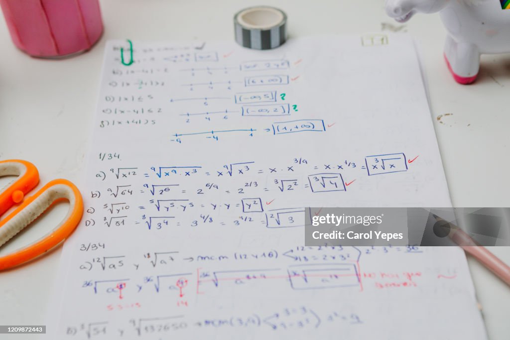Top view maths student notes