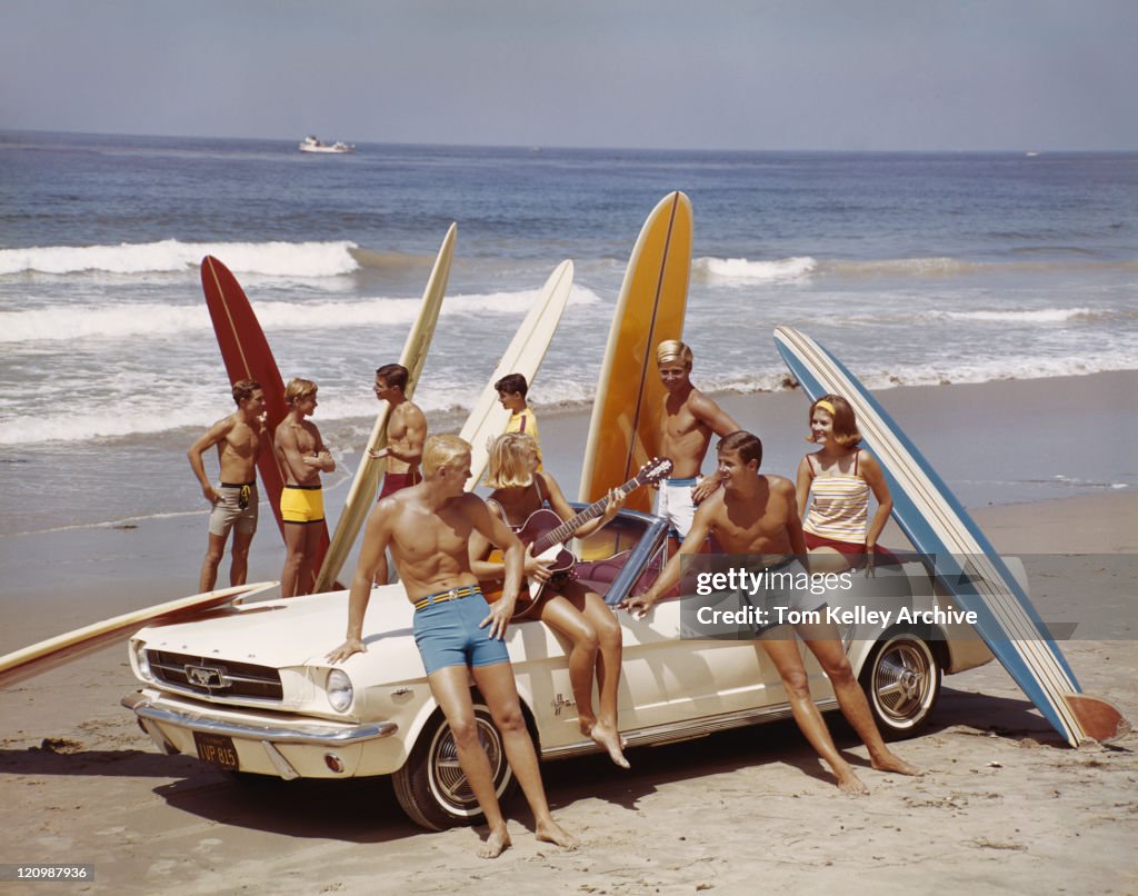 Friends having fun on beach