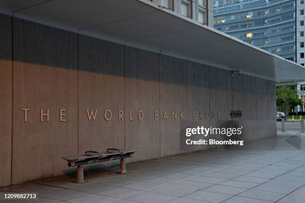 The World Bank Group headquarters stands in Washington, D.C., U.S., on Tuesday, April 14, 2020. The International Monetary Fund and World Bank are...