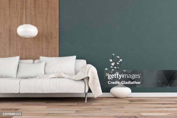 elegant living room with sofa - hardwood background - living room front view stock pictures, royalty-free photos & images