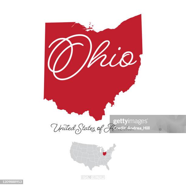 ohio usa vector map illustration - ohio stock illustrations