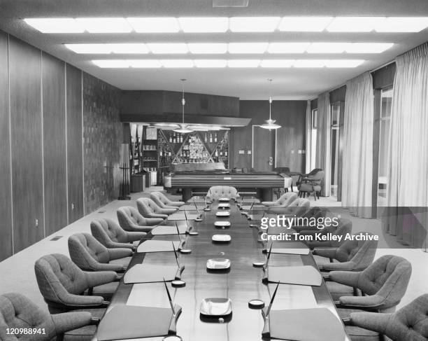 view of empty conference room - archival business stock pictures, royalty-free photos & images