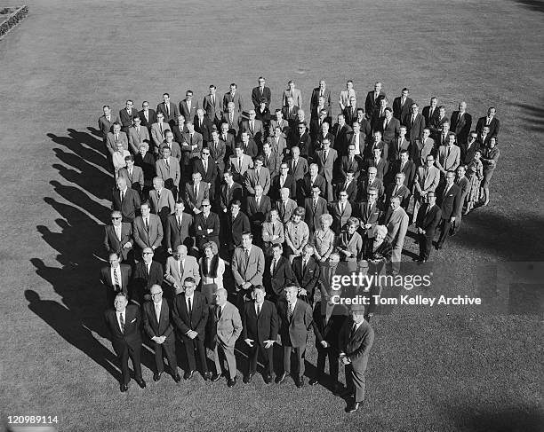 business people standing in meadow - looking up vintage stock pictures, royalty-free photos & images