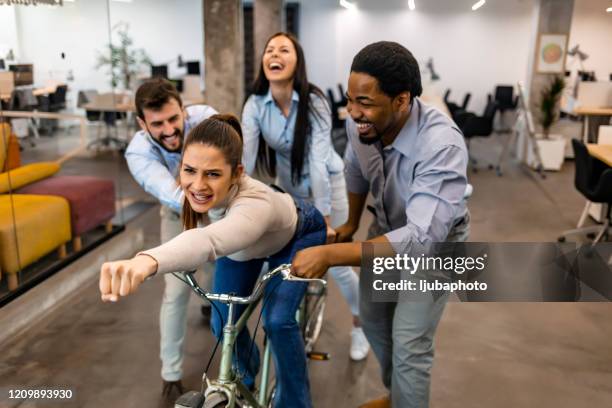 group of young business professionals having fun. - internship marketing stock pictures, royalty-free photos & images