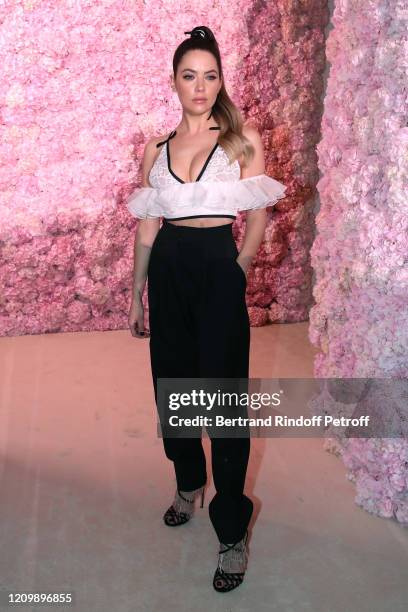 Ashley Benson attends the Giambattista Valli show as part of the Paris Fashion Week Womenswear Fall/Winter 2020/2021 on March 02, 2020 in Paris,...