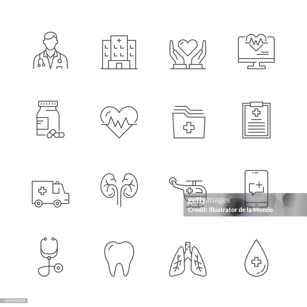 Healthcare and Medical Line Icon Set