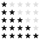Flat icon five star rate. Isolated illustration.