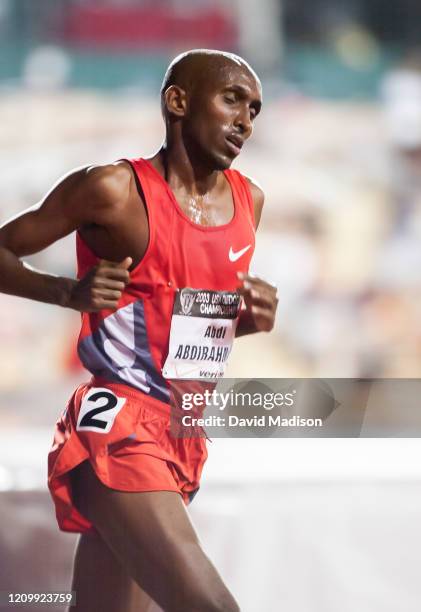 Abdi Abdirahman of the USA competes in the Men's 10000 meter event of the 2003 USA Track and Field Outdoor Championships on June 19, 2003 at Stanford...