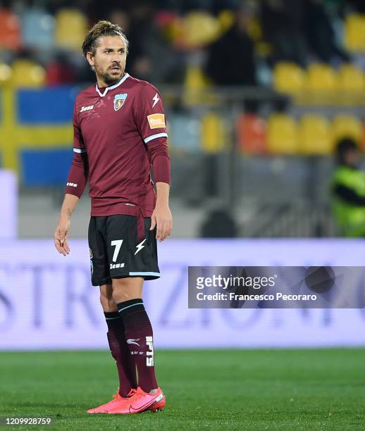 Alessio Cerci of Salernitana during the Serie B match between Frosinone and Salernitana at Stadio Benito Stirpe on February 29, 2020 in Frosinone,...