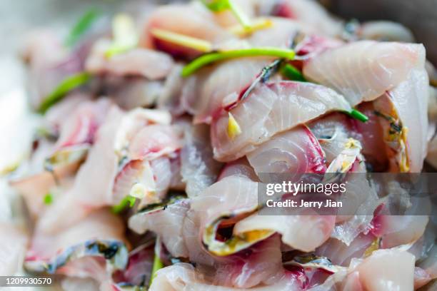 marinated fresh fish - marinated stock pictures, royalty-free photos & images