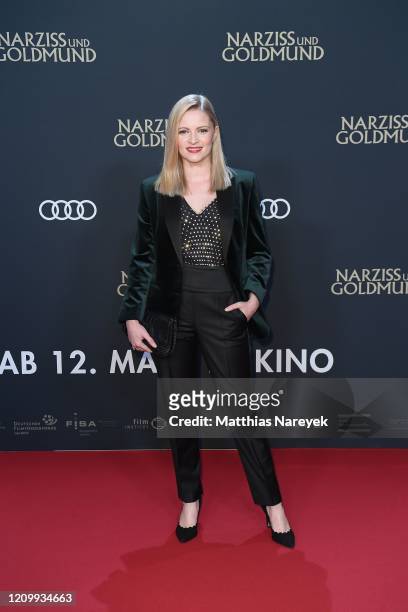 Jennifer Ulrich attends the world premiere of the movie "Narziss und Goldmund" at Zoo Palast on March 02, 2020 in Berlin, Germany.