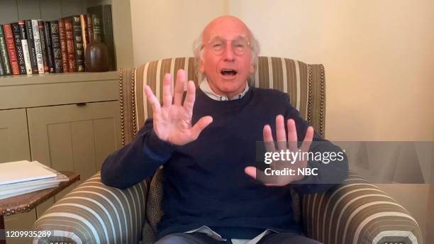 Tom Hanks" Episode 1783Q -- Pictured in this screengrab: Larry David as senator Bernie Sanders during the "Bernie Sanders Address" sketch on...