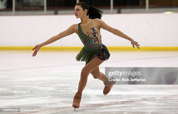 Chantelle Kerry of Australia competes in the Junior Ladies Free Skating competition during day one of the Winter Games NZ at Dunedin Ice Stadium on...