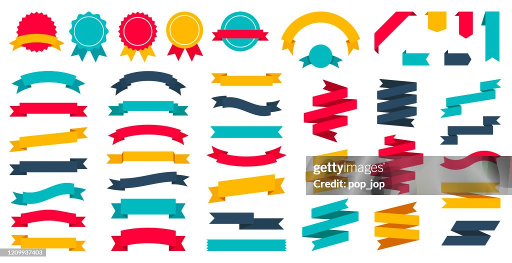 Ribbons Set - Vector Flat Collection