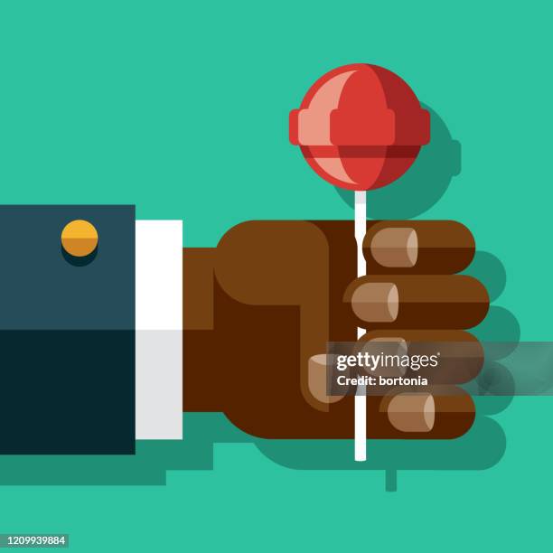hand holding lollipop - holding lollipop stock illustrations