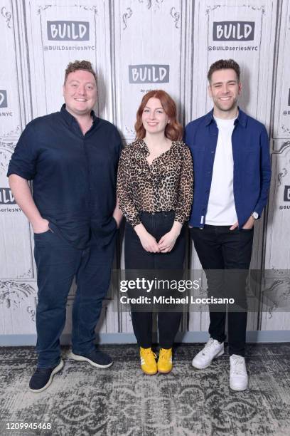 Jamie Morton, Alice Levine and James Cooper visit Build to discuss their podcast My Dad Wrote a Porno at Build Studio on March 02, 2020 in New York...