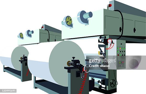 paper machine - machinery stock illustrations