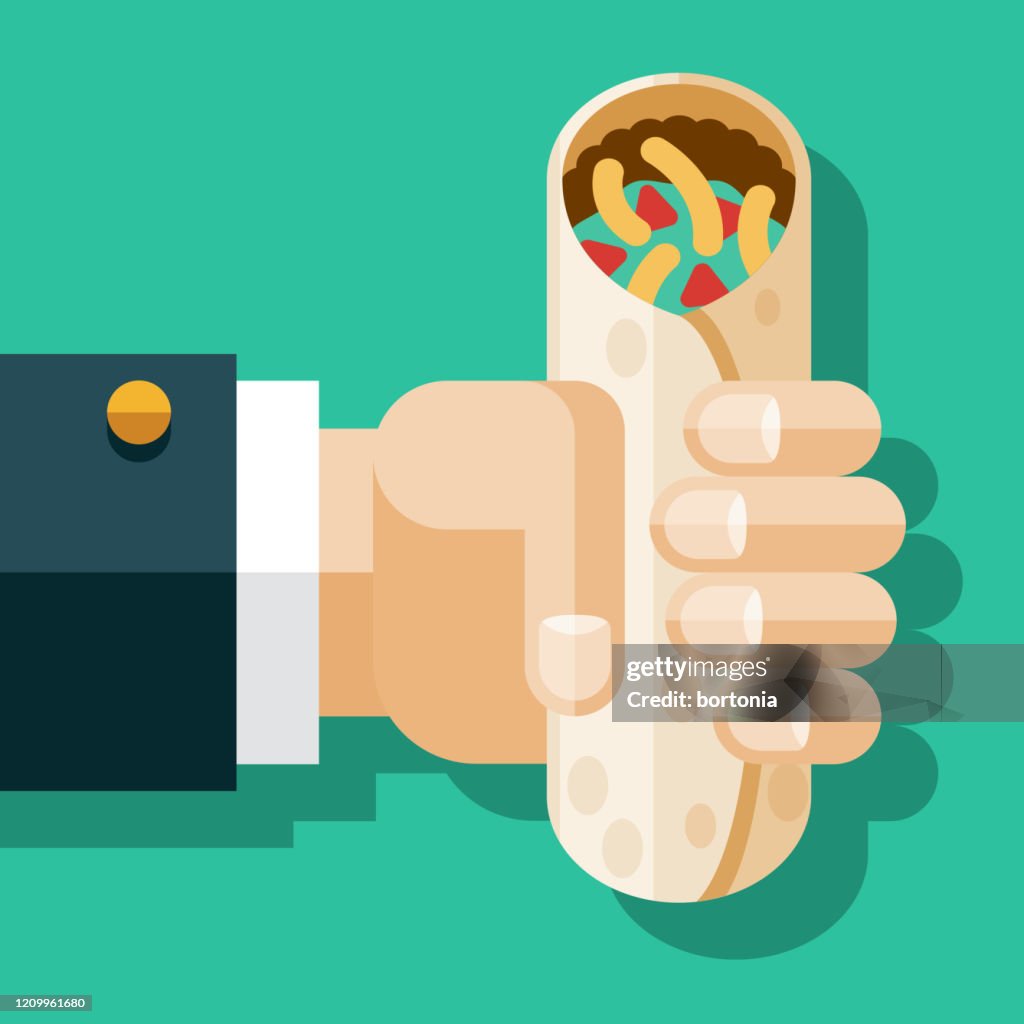 Hand Holding Burrito