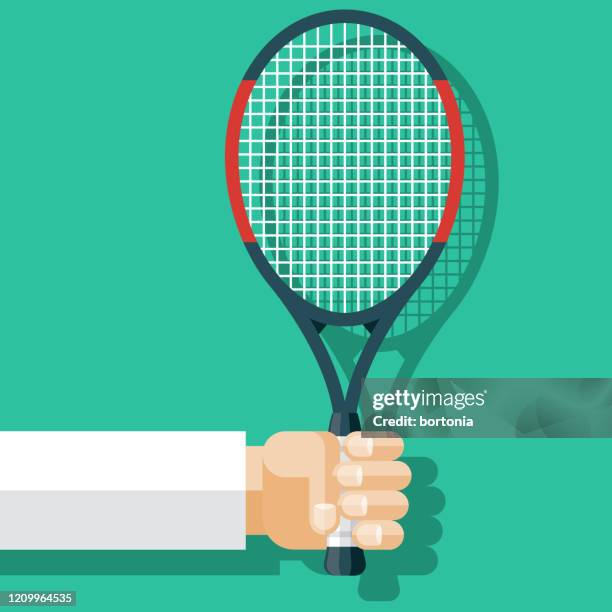 Hand Tennis Racket Hand Tennis Racket High Res Illustrations - Getty Images