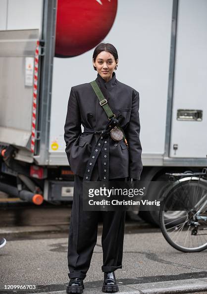 Kim Jones is seen wearing black jacket and pants outside Giambattista ...