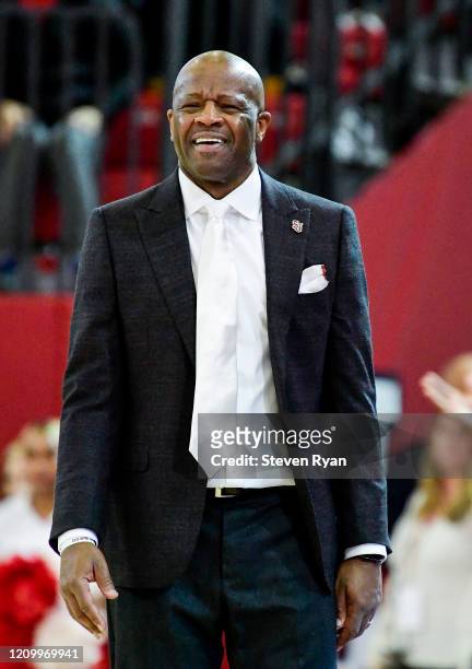Head Coach Mike Anderson of the St. John's Red Storm reacts against the Creighton Bluejays at Carnesecca Arena on March 01, 2020 in New York City.