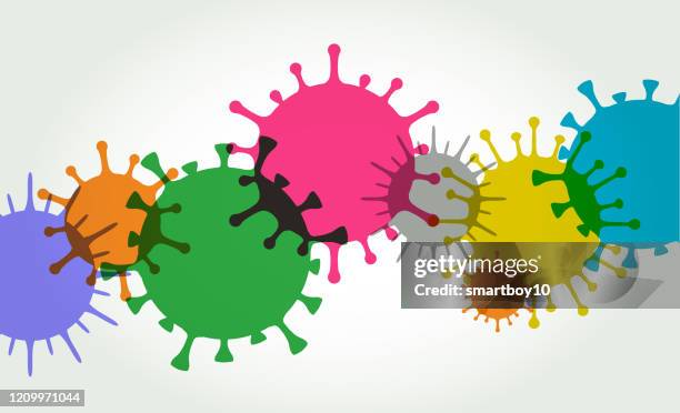 ilustraciones, imágenes clip art, dibujos animados e iconos de stock de fondo de células de virus - neumonía