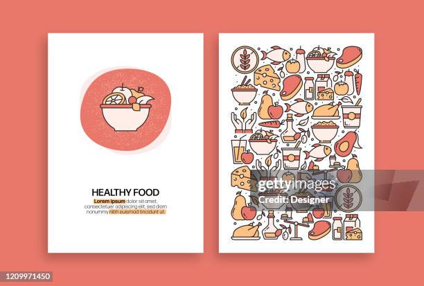 ilustrações de stock, clip art, desenhos animados e ícones de healthy food related design. modern vector templates for brochure, cover, flyer and annual report. - amendoas